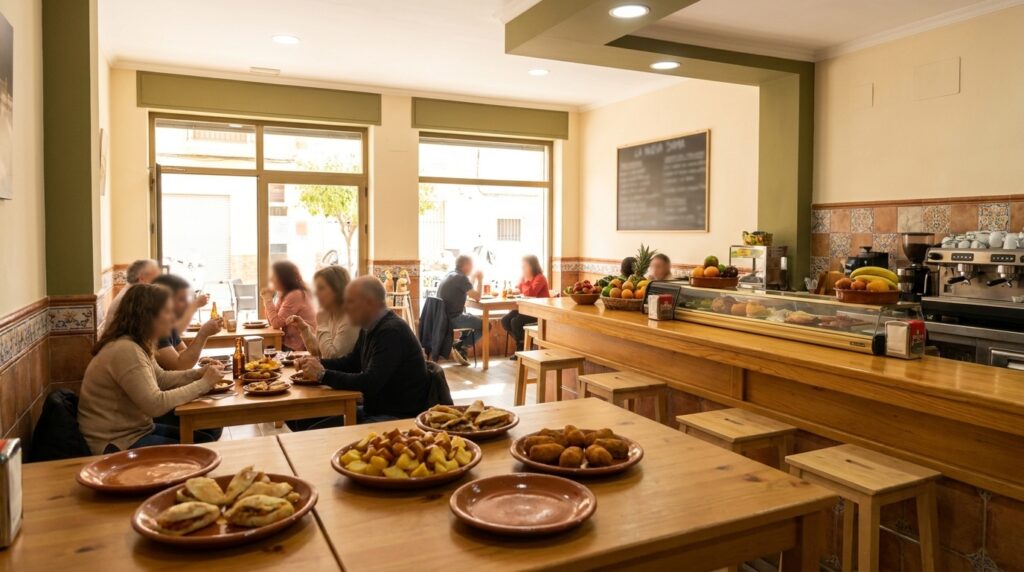Interior acogedor de La Nueva Dama, cafetería y tapería en El Altet